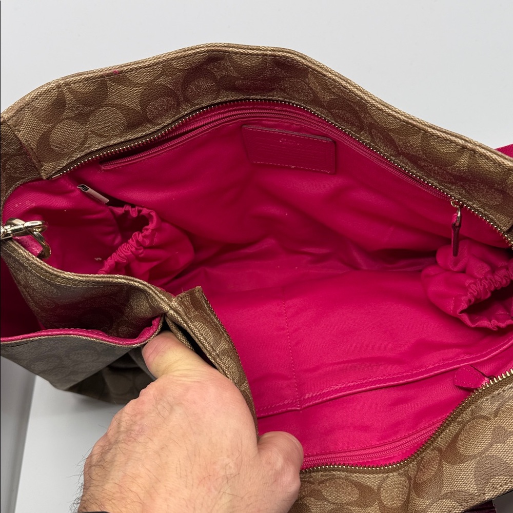 Coach Tan and Pink Baby Bag - Picture 4 of 6